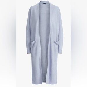 RALPH LAURENT Light Blue Open Front Cardigan 🆕 100% Linen